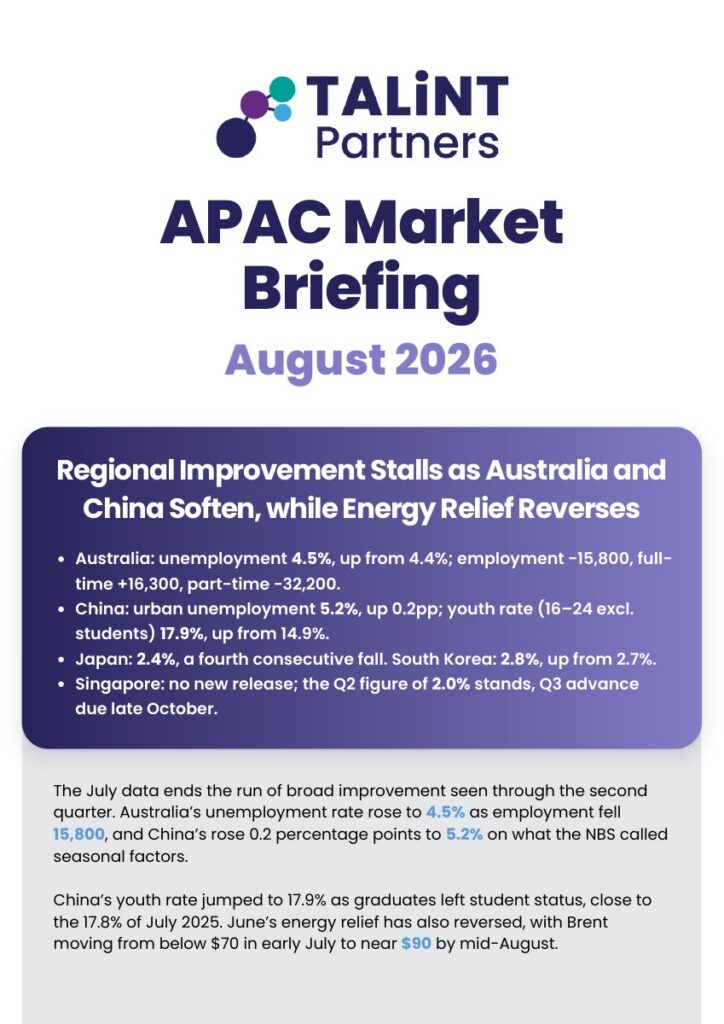 Cover of the APAC Market Briefing for August 2026