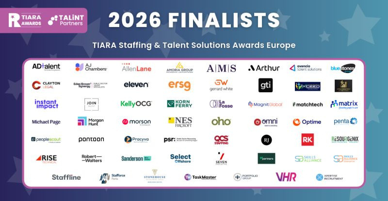 2026 finalists for the TIARA Staffing & Talent Solutions Awards Europe